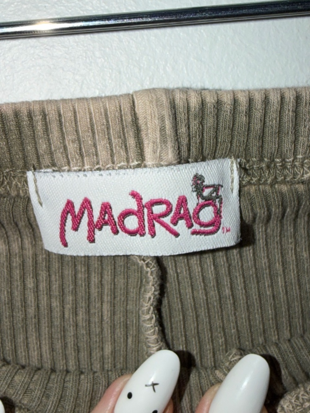 MADRAG Flared Ribbed Pants Leggings - Picture 2 of 5